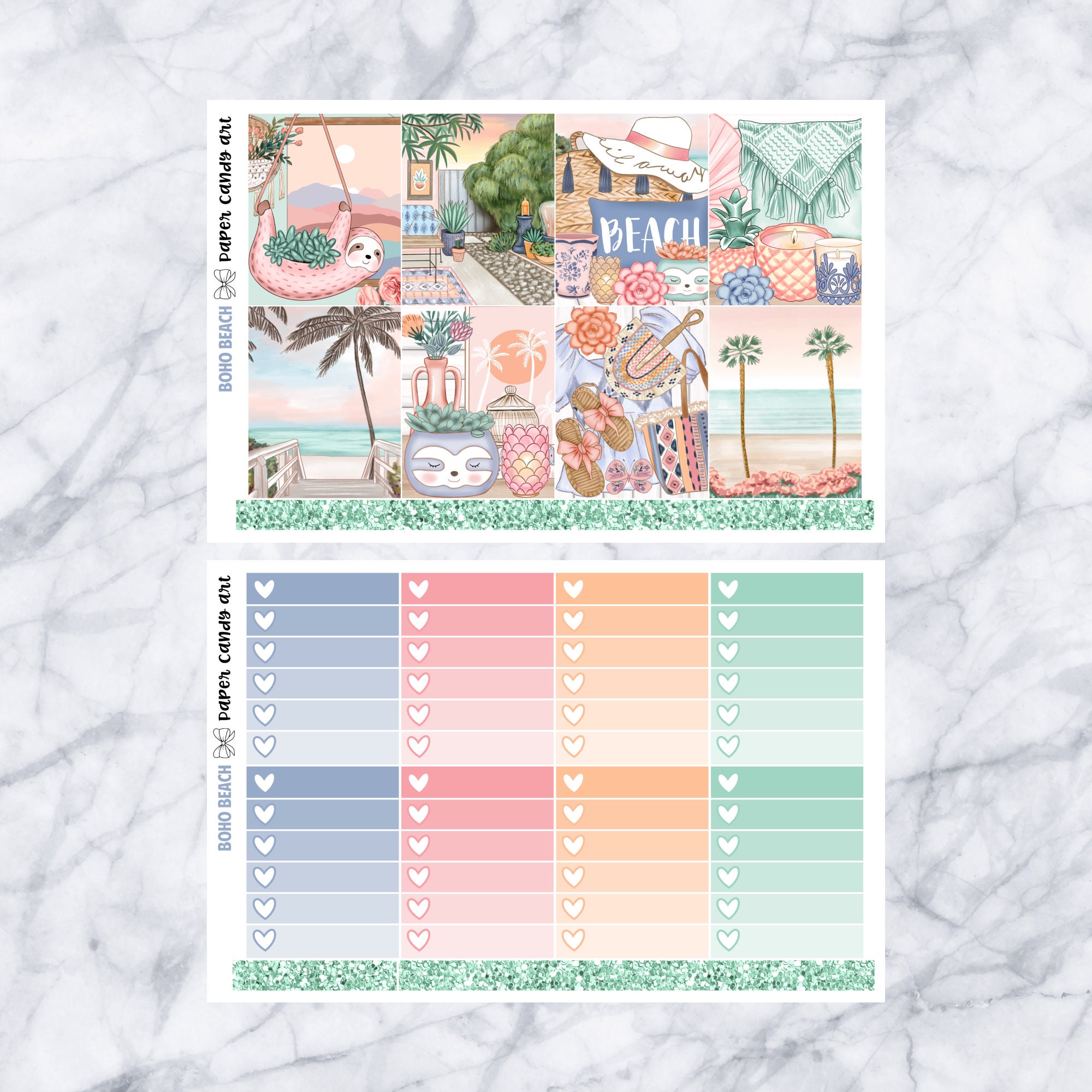 EC DELUXE Kit Boho Beach // Weekly Planner Stickers Kit // Erin Condren ...