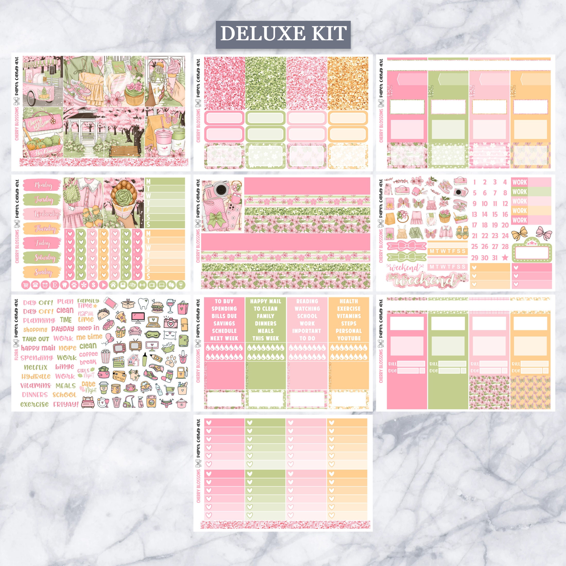 EC Kit Cherry Blossoms // Weekly Planner Stickers Kit // Erin Condren ...