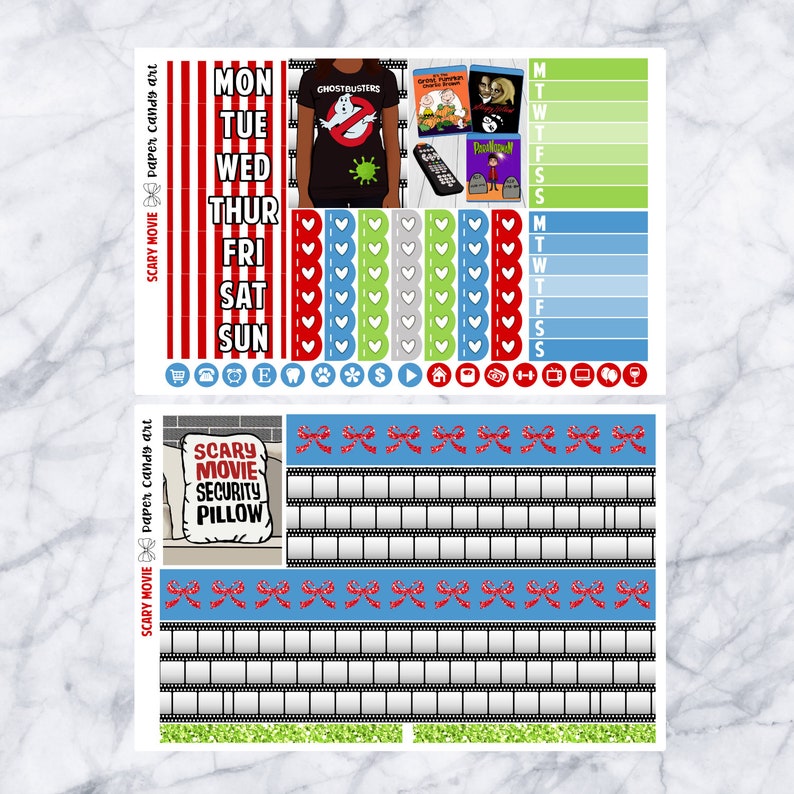 EC DELUXE KIT Scary Movie Weekly Planner Stickers Kit Erin Condren