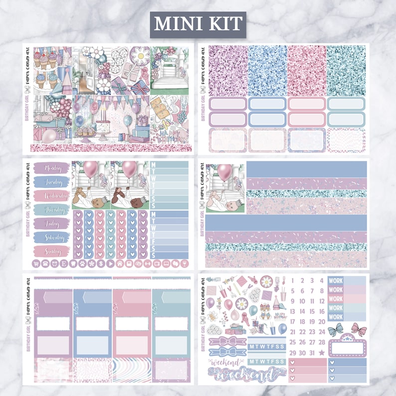 EC Kit Birthday Girl // Weekly Planner Stickers Kit // Erin Condren - Etsy