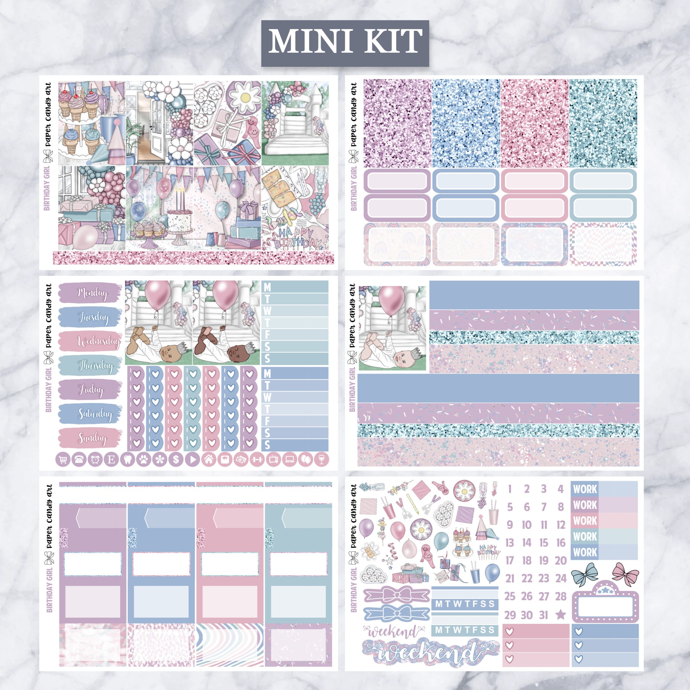EC Kit Birthday Girl // Weekly Planner Stickers Kit // Erin Condren - Etsy