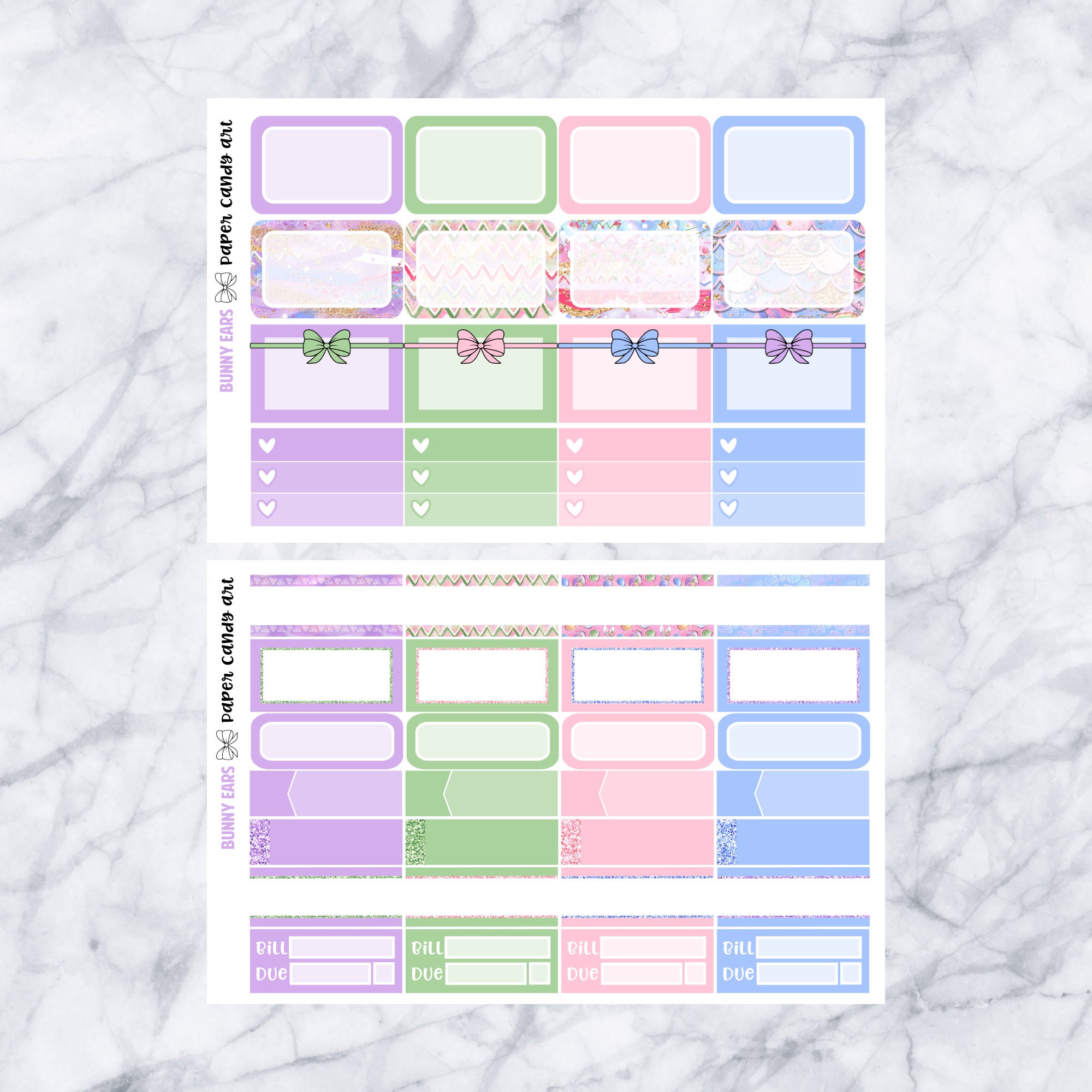 EC DELUXE Kit Bunny Ears // Weekly Planner Stickers Kit // Erin Condren ...