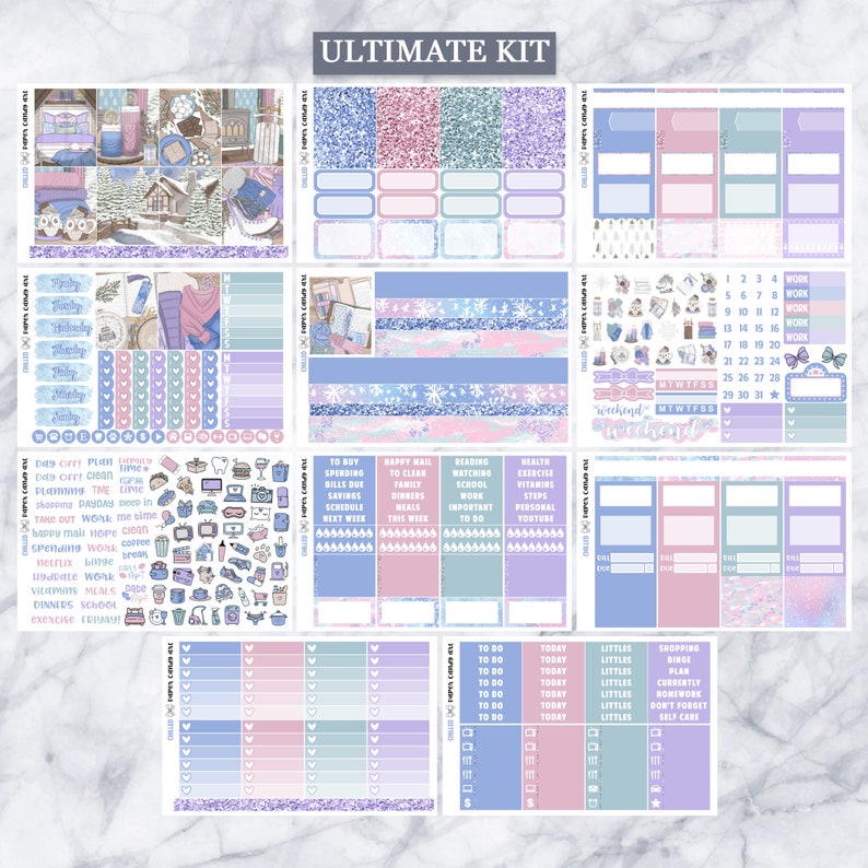 EC Kit Chilled // Weekly Planner Stickers Kit // Erin Condren - Etsy