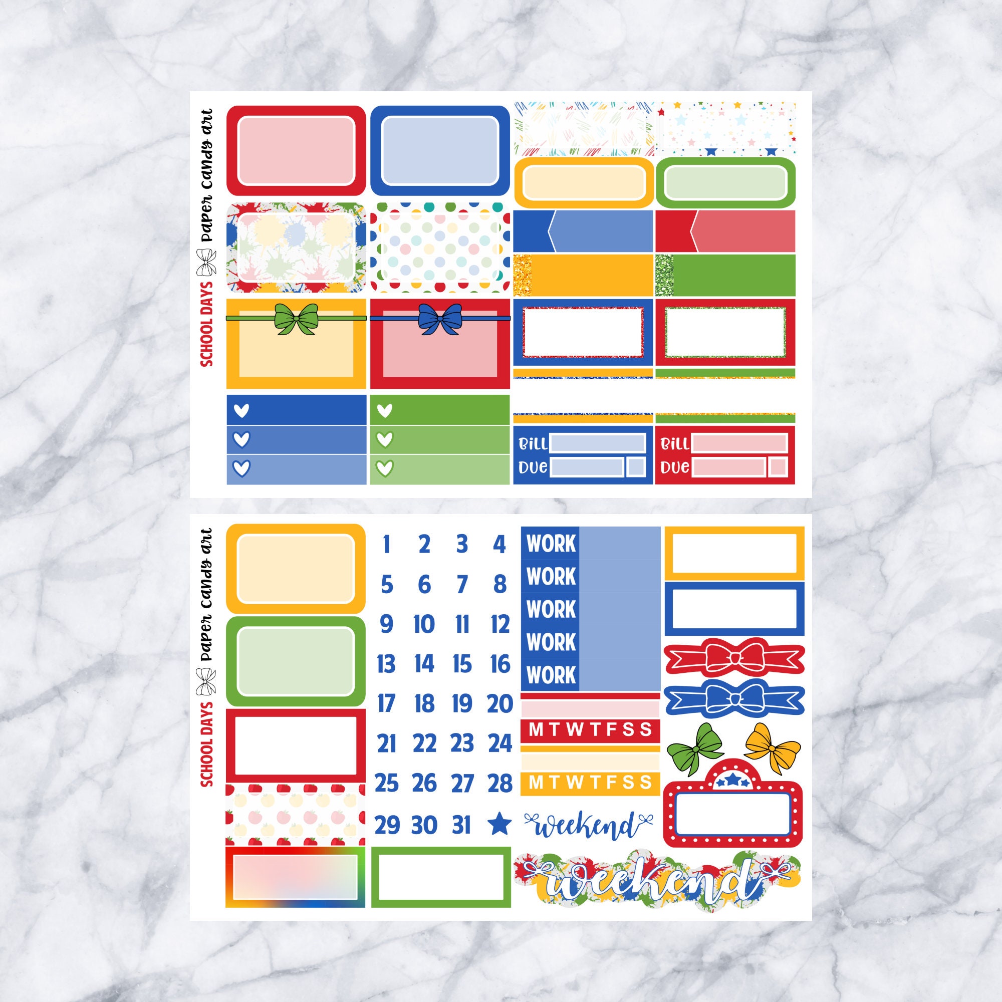 EC MINI Kit School Days // Weekly Planner Stickers Kit // Erin Condren ...