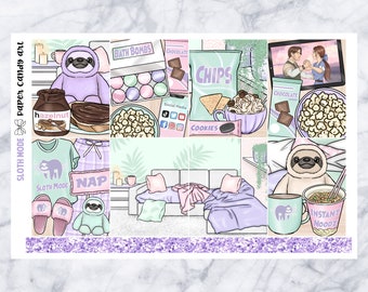 Kit EC Modo Perezoso // Kit de pegatinas para agenda semanal // Erin Condren