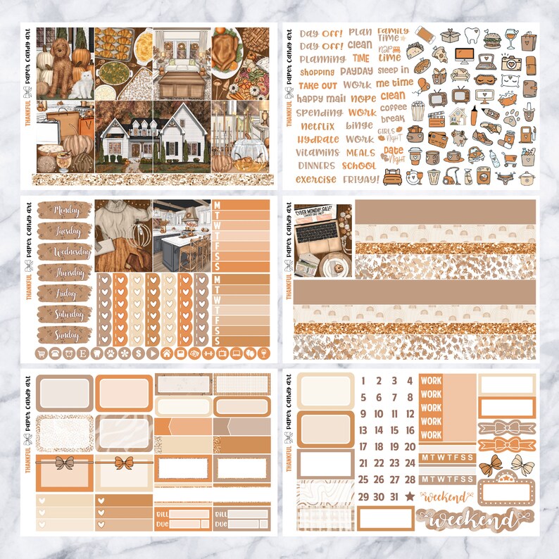 EC MINI Kit Thankful // Weekly Planner Stickers Kit // Erin Condren - Etsy
