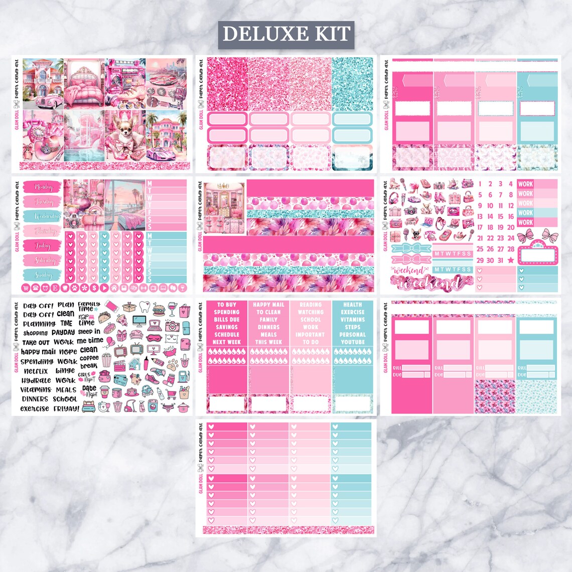 EC Kit Glam Doll // Weekly Planner Stickers Kit // Erin Condren - Etsy