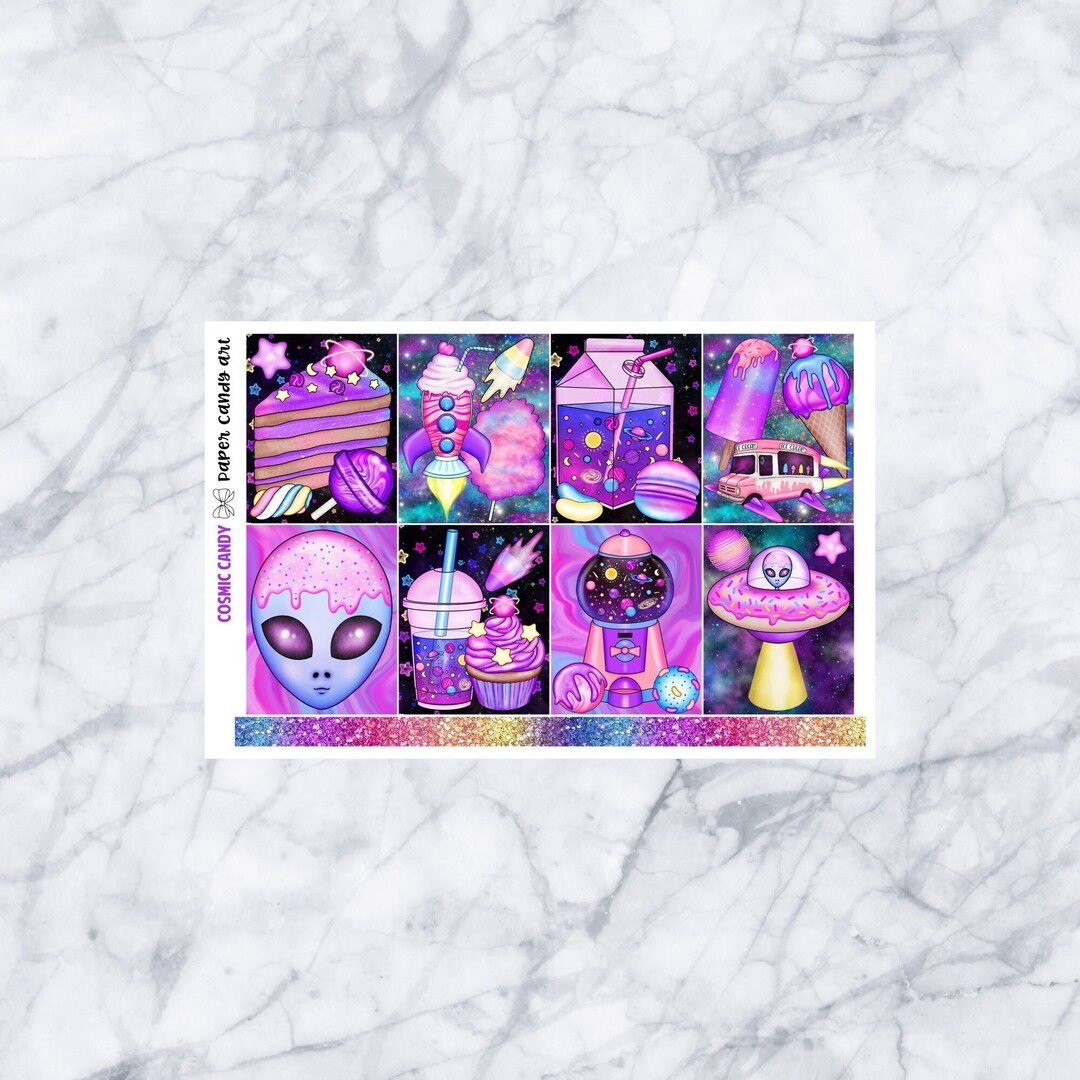 EC DELUXE Kit Cosmic Candy // Weekly Planner Stickers Kit // Erin ...