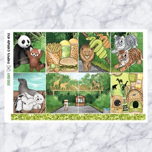 EC Kit Zoo Day // Kit d’autocollants de planificateur hebdomadaire // Erin Condren