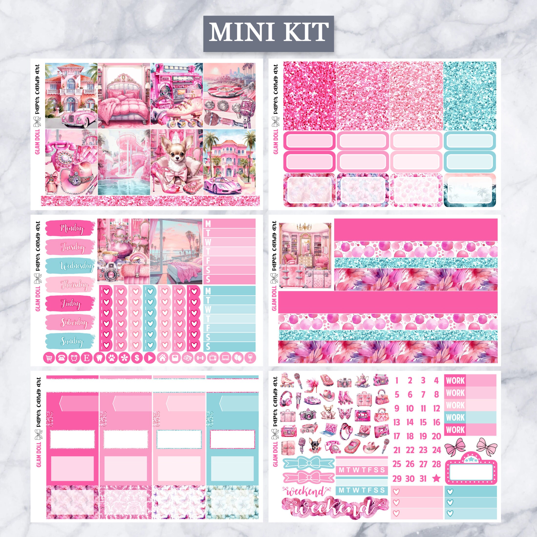 EC Kit Glam Doll // Weekly Planner Stickers Kit // Erin Condren - Etsy