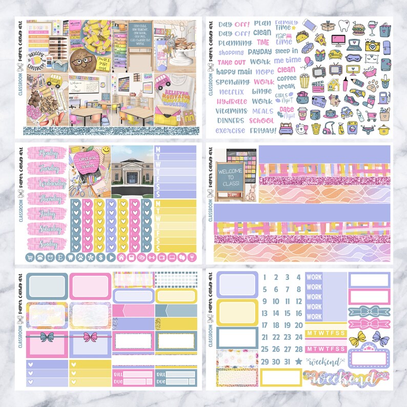 EC MINI Kit Classroom // Weekly Planner Stickers Kit // Erin Condren - Etsy