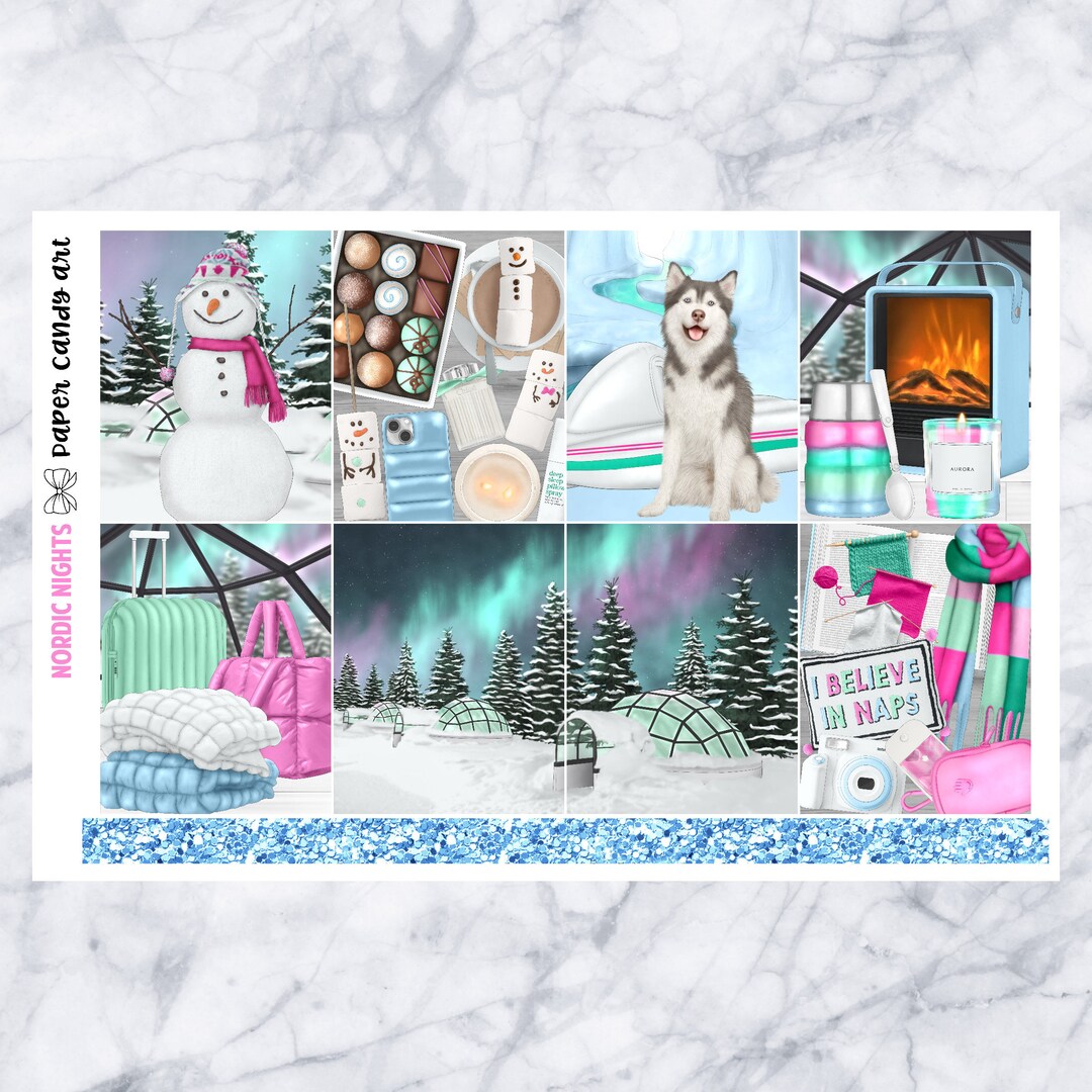EC Kit Nordic Nights // Weekly Planner Stickers Kit // Erin Condren - Etsy