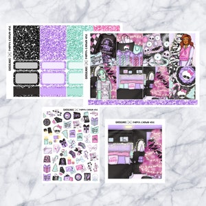 ADD-ONS Ghoulmas // Planner Stickers // double box, glitter headers, full boxes, deco, fashion girls