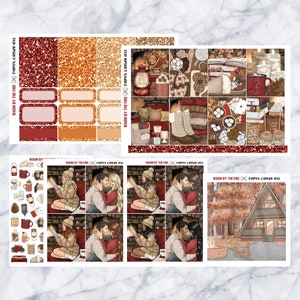 ADD-ONS Warm by the Fire // Planner Stickers // double box, glitter headers, full boxes, deco, fashion girls