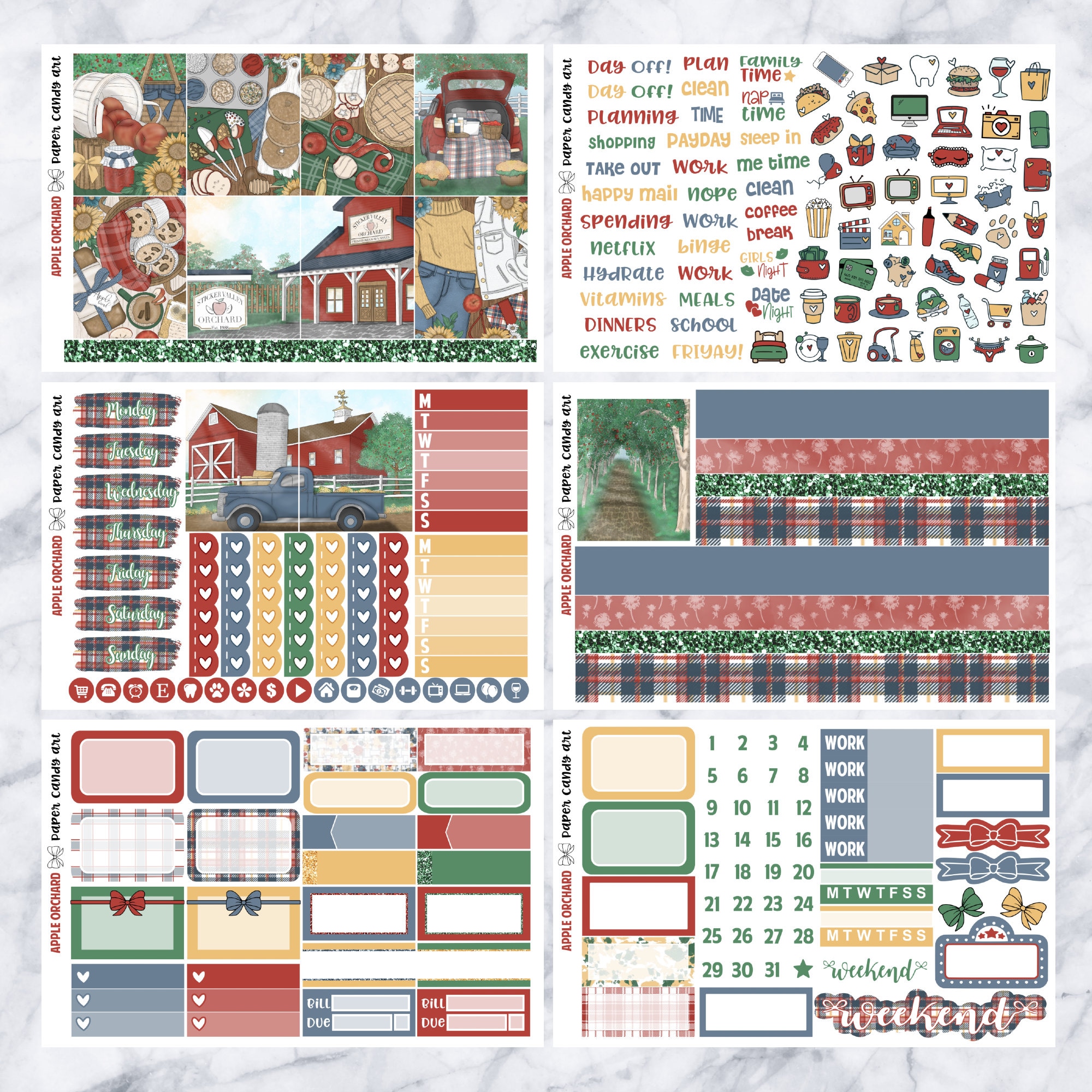 EC MINI Kit Apple Orchard // Weekly Planner Stickers Kit // Erin ...