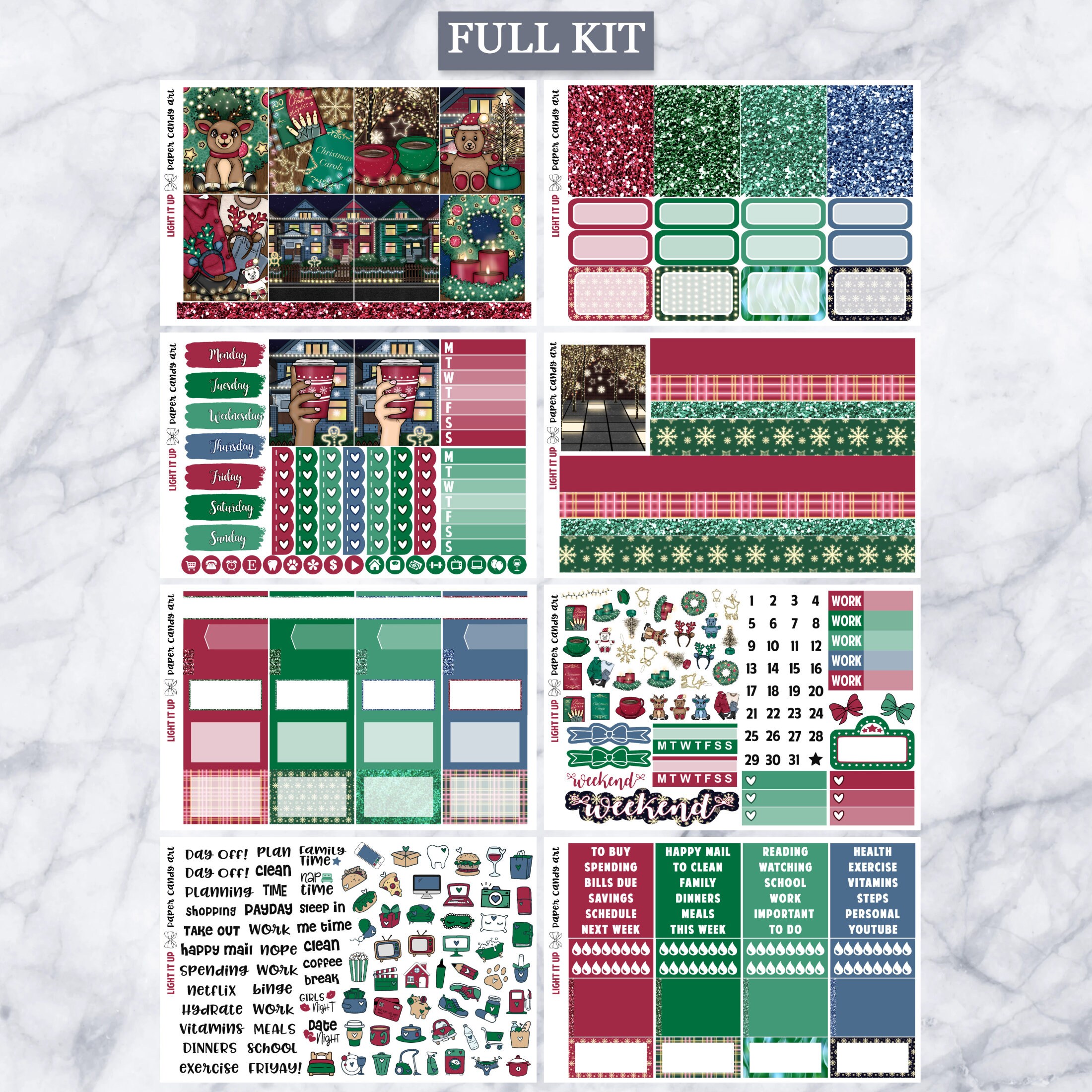 EC Kit Light It up // Weekly Planner Stickers Kit // Erin Condren - Etsy