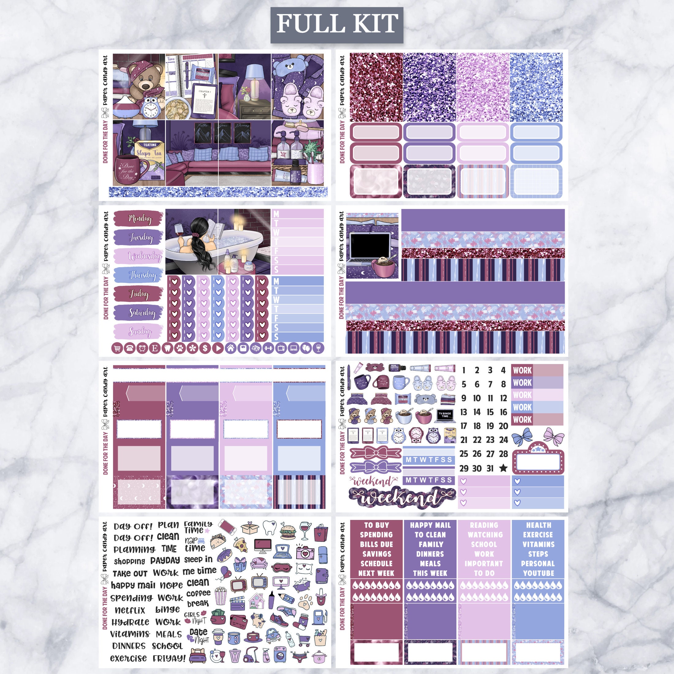 EC Kit Done for the Day // Weekly Planner Stickers Kit // Erin Condren ...