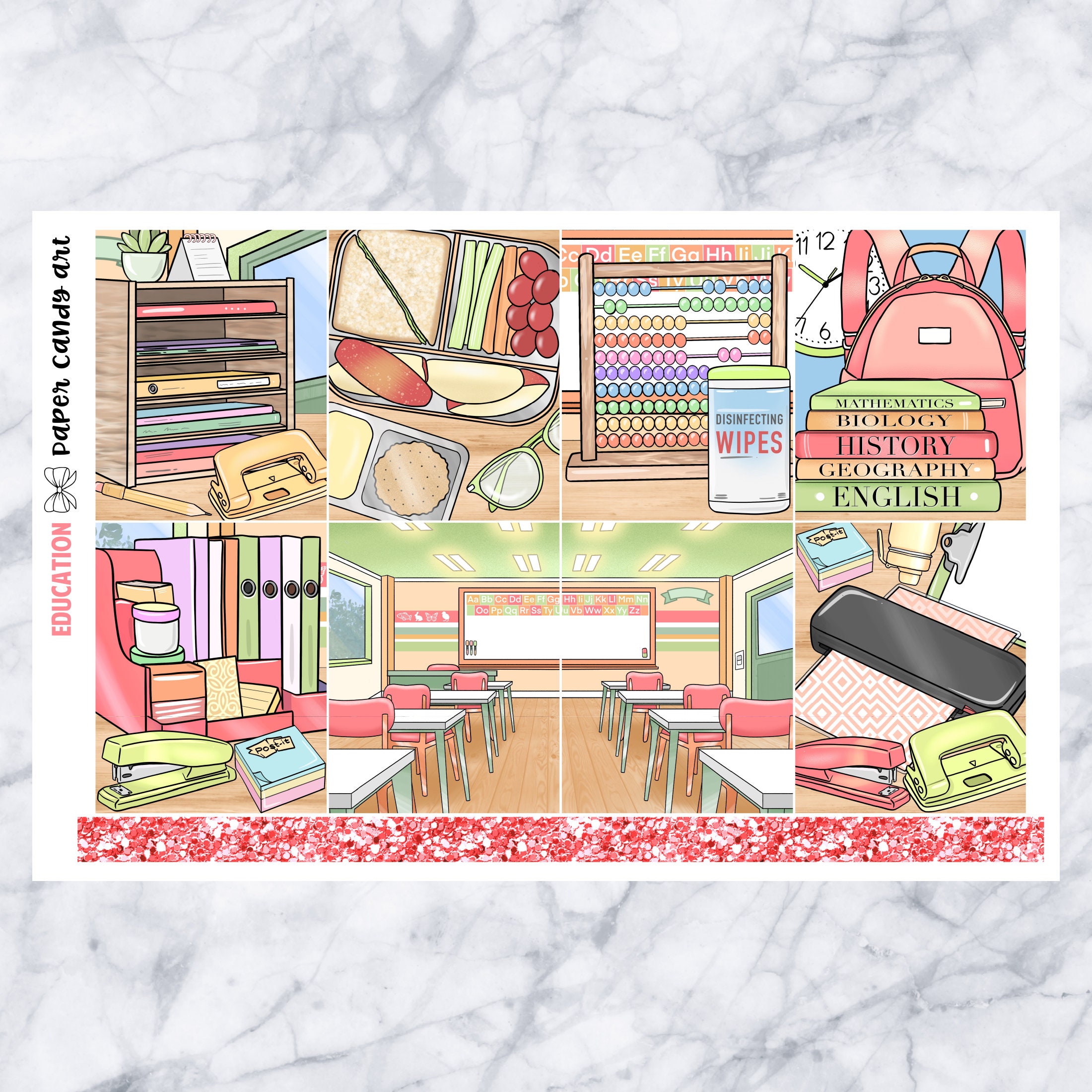 EC Kit Education // Weekly Planner Stickers Kit // Erin Condren - Etsy