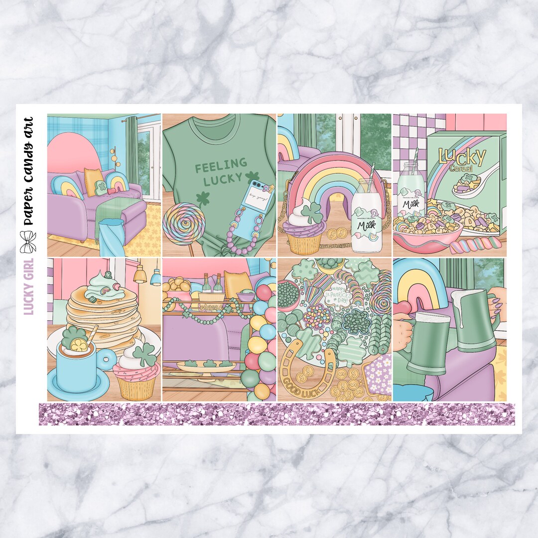 EC Kit Lucky Girl // Weekly Planner Stickers Kit // Erin Condren - Etsy