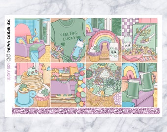 Kit EC Lucky Girl // Kit de pegatinas para planificador semanal // Erin Condren