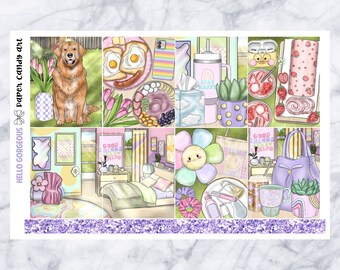 Kit EC Hola Preciosa // Kit de pegatinas del planificador semanal // Erin Condren