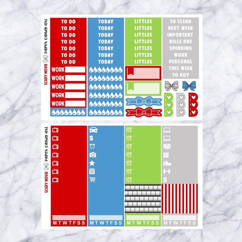 EC DELUXE KIT Scary Movie Weekly Planner Stickers Kit Erin Condren