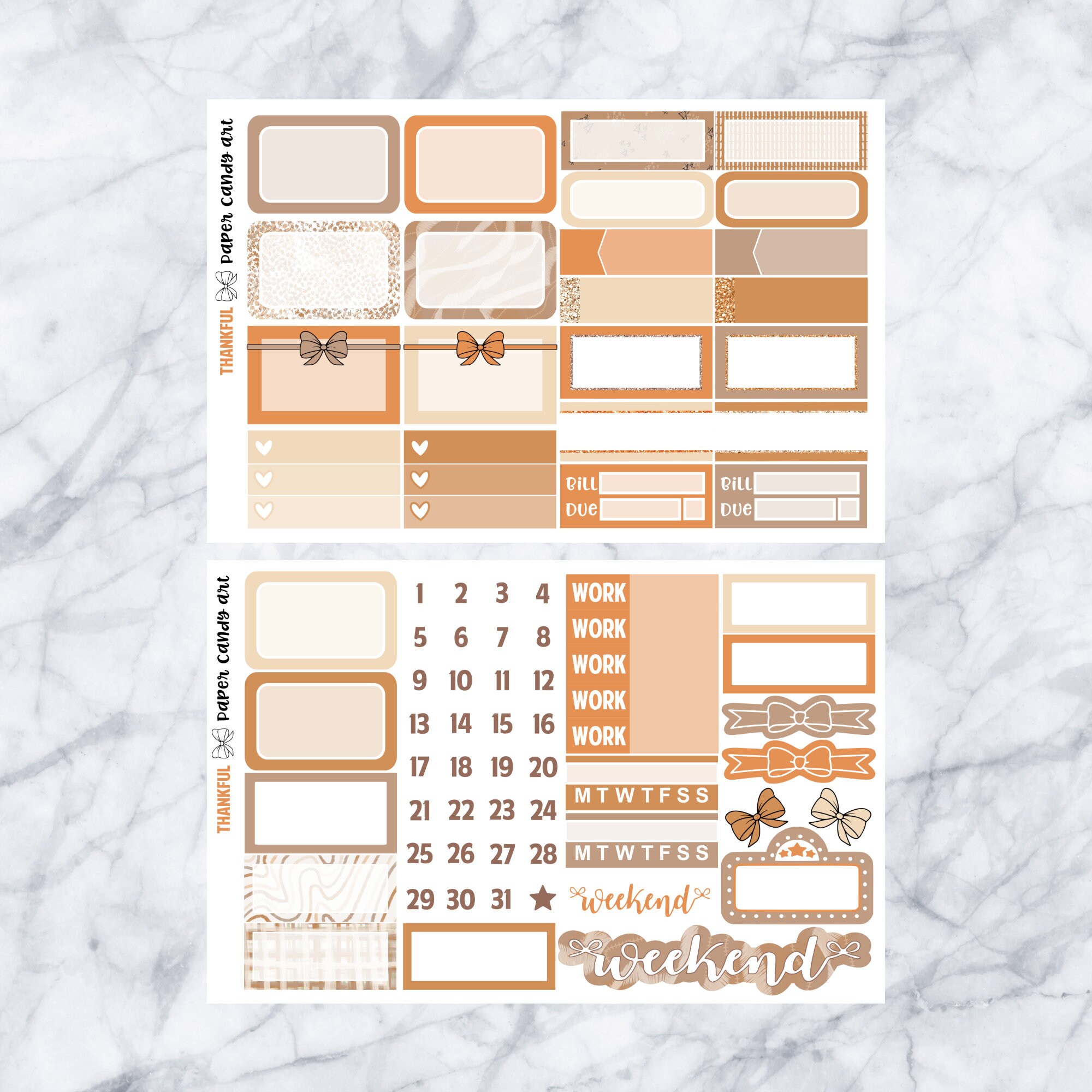 EC MINI Kit Thankful // Weekly Planner Stickers Kit // Erin Condren - Etsy