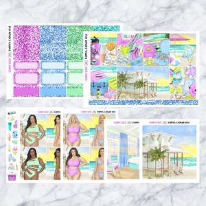 ADD-ONS Sunny Daze // Planner Stickers // scatola doppia, intestazioni glitterate, scatole piene, deco, ragazze alla moda
