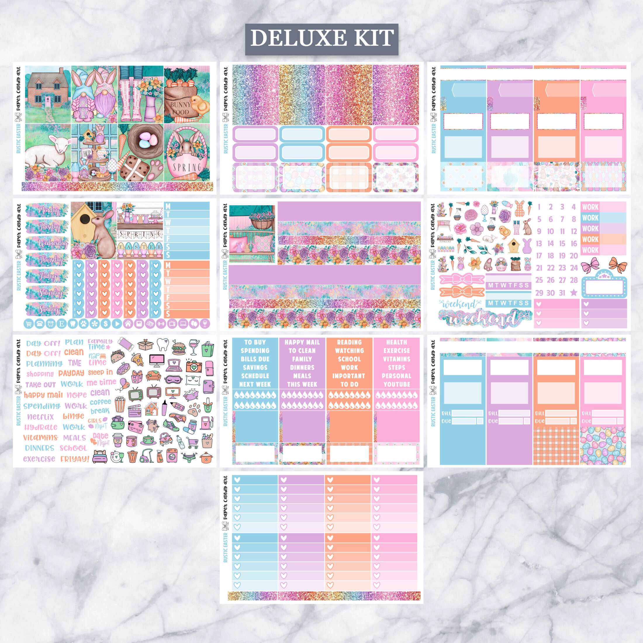 EC Kit Rustic Easter // Weekly Planner Stickers Kit // Erin Condren - Etsy