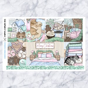 Kit EC Câlins de Noël // Kit d’autocollants planificateur hebdomadaire // Erin Condren