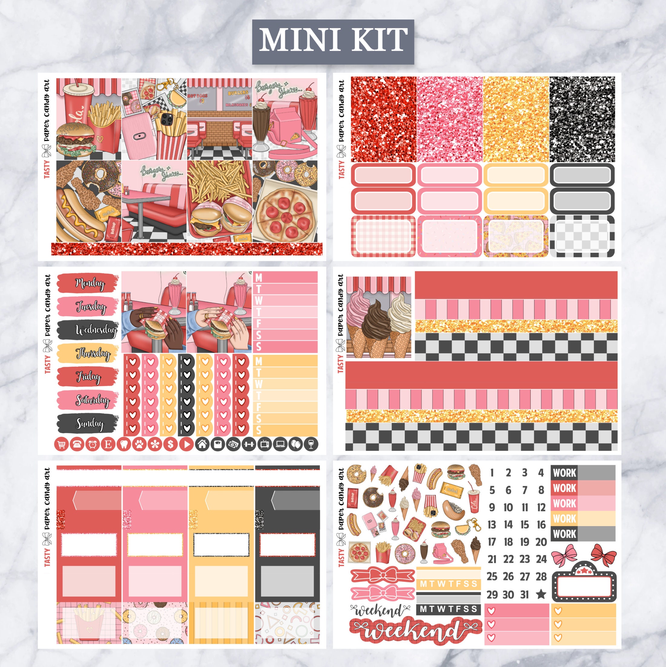 EC Kit Tasty // Weekly Planner Stickers Kit // Erin Condren - Etsy