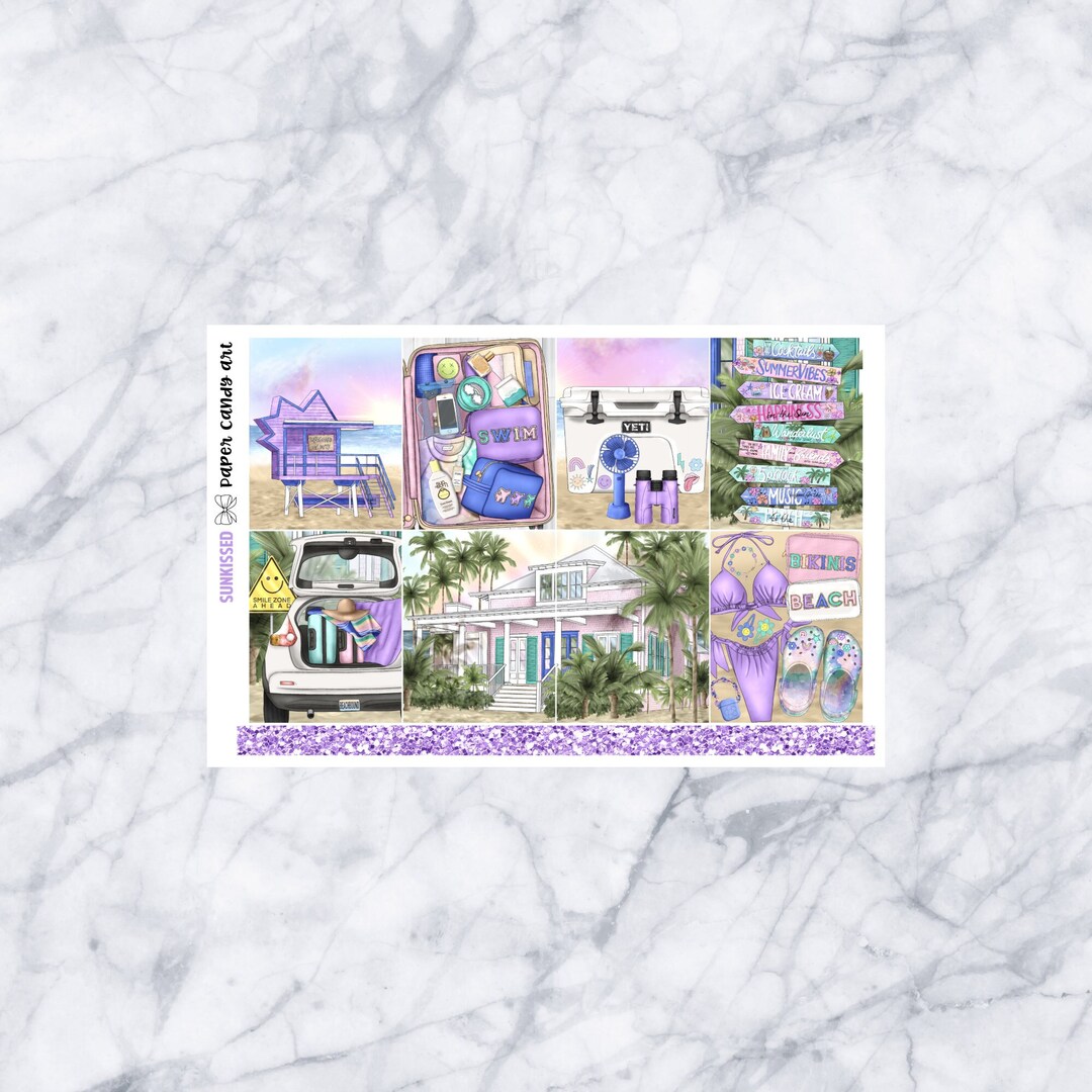 EC DELUXE Kit Sunkissed // Weekly Planner Stickers Kit // Erin Condren ...
