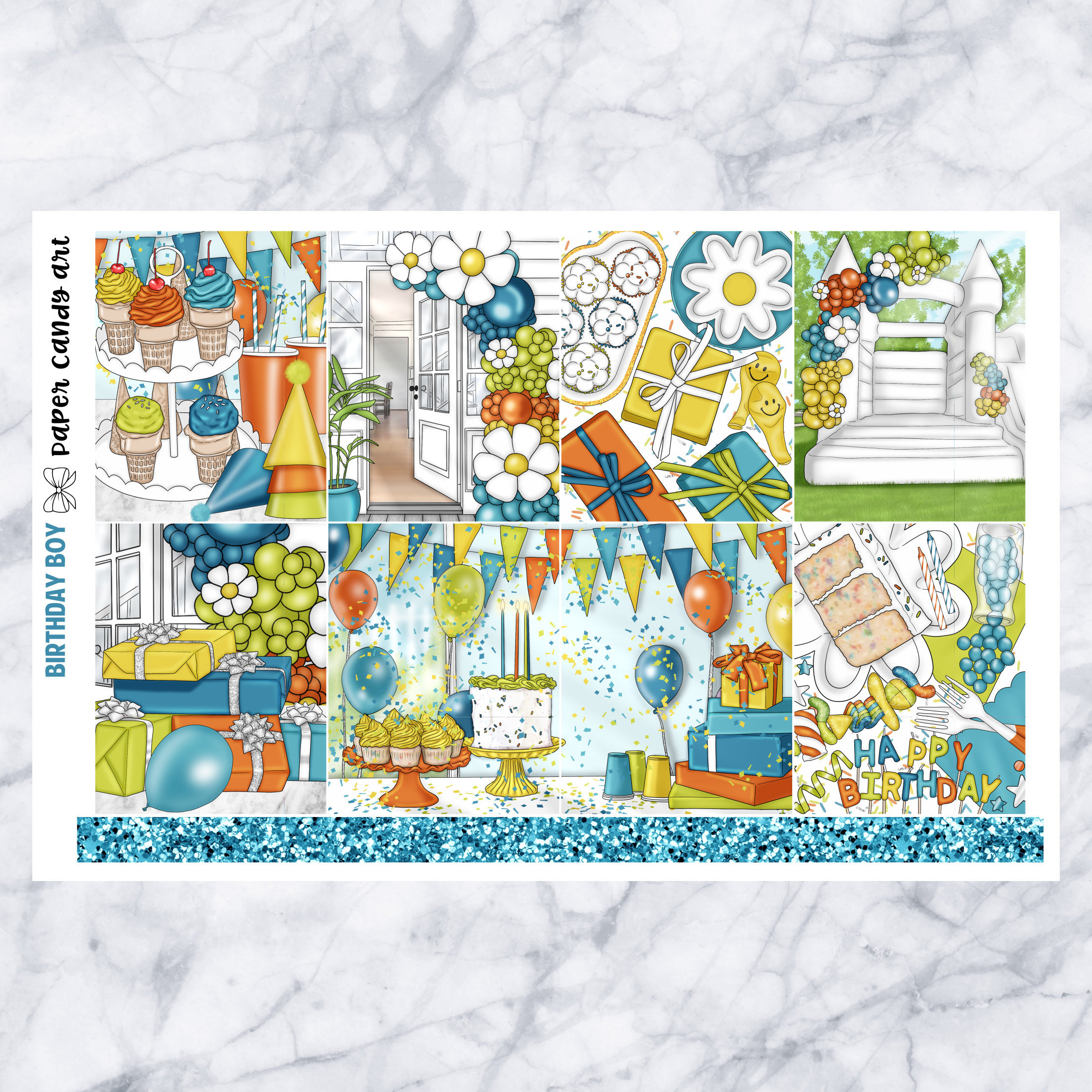 EC Kit Birthday Boy // Weekly Planner Stickers Kit // Erin Condren - Etsy