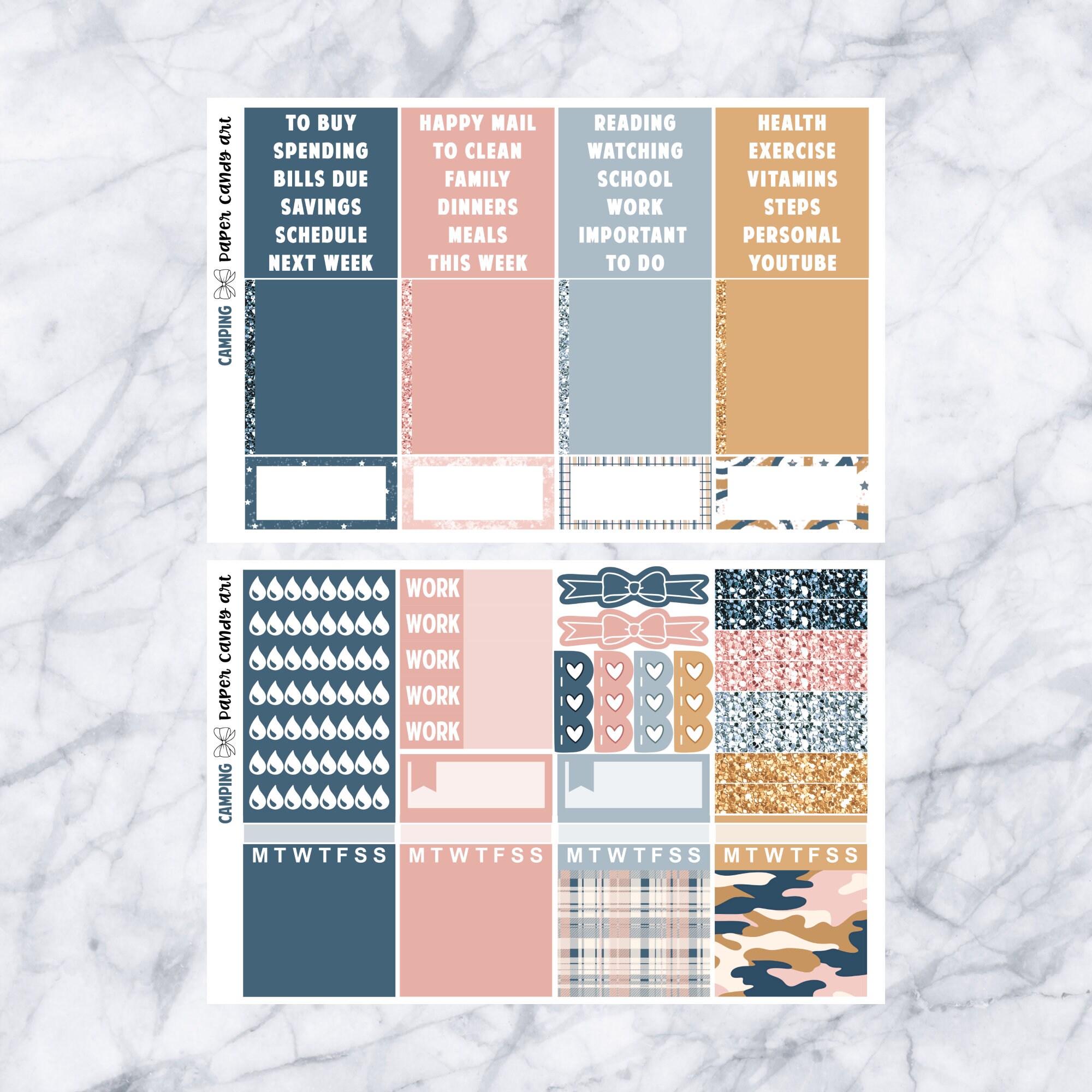 EC DELUXE Kit Camping // Weekly Planner Stickers Kit // Erin - Etsy