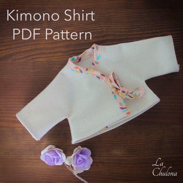 Doll Kimono Shirt PDF Pattern for Baby Nina- PDF Baby Doll Clothes pattern