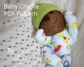 PDF Doll Pattern-The Baby Charlie Pattern- PDF Sleeping baby doll pattern