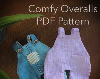 Doll Overalls PDF Pattern: Easy Sewing Tutorial for 13-inch Dolls
