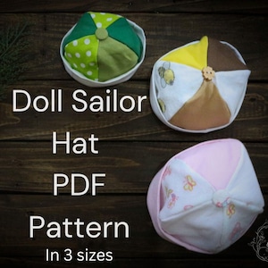 Doll Sailor hat pattern- DIY doll hat- doll hat pattern and tutorial