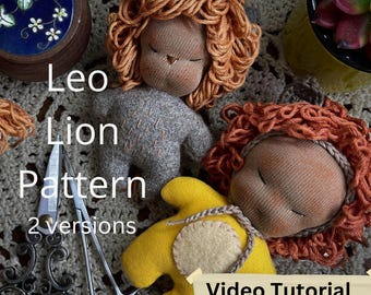 Leo Lion Doll Pattern and video tutorial- Lion Waldorf Doll- Mini Waldorf doll Pattern