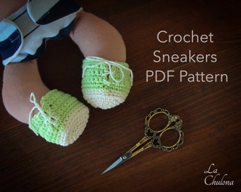 Crochet sneakers tutorial- doll sneakers pattern- crochet doll shoes