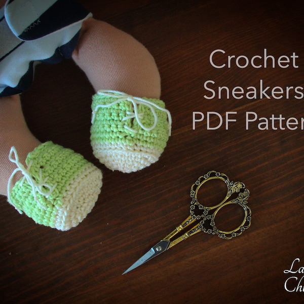 Crochet sneakers tutorial- doll sneakers pattern- crochet doll shoes