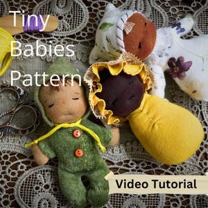 Tiny Waldorf Doll Pattern: 4.5&quot; Mini Babies, Video Tutorial (PDF Pattern)