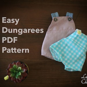 Easy Dungarees for dolls- Doll overalls pattern for Baby Luna and Baby Nina Dolls- Doll clothes pattern