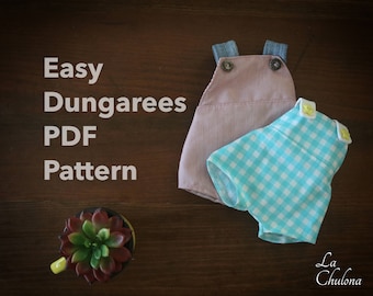 Easy Dungarees for dolls- Doll overalls pattern for Baby Luna and Baby Nina Dolls- Doll clothes pattern