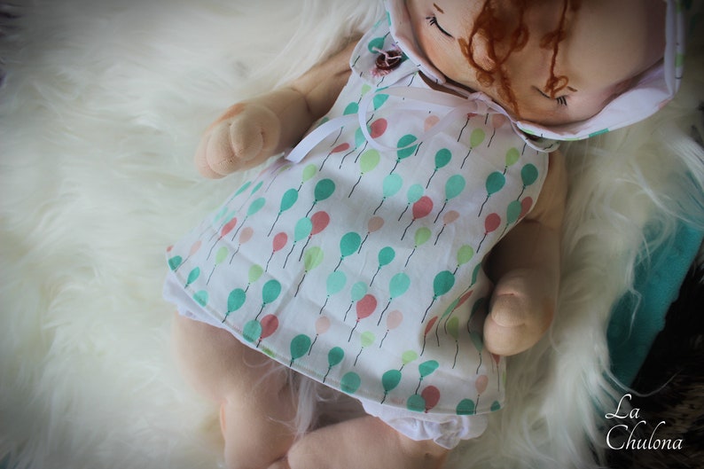 Easy Pinafore pattern and tutorial for dolls 2 sizes Doll dress pattern DIY doll clothes for 13 inch and 17 inch Baby Dolls. image 7