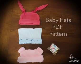 Baby Doll Hat Pattern- Doll clothes pattern, pdf pattern, sewing tutorial, baby doll