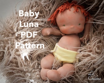 Baby Luna Pattern- 11 inch Waldorf like doll- Cloth Baby Doll Pattern