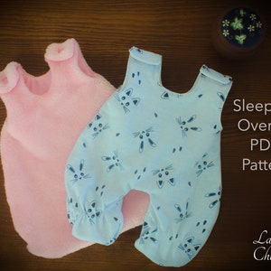 Sleeping Overalls PDF Pattern- Doll Clothes- Doll Pajamas