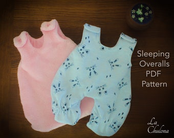 Sleeping Overalls PDF Pattern- Doll Clothes- Doll Pajamas