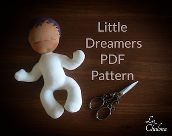 Waldorf Doll Sewing Pattern – 8" Baby Sleeping Doll with Fabric Hair (PDF Pattern)